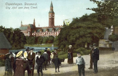 Copenhagen, Denmark, City Hall, Seen from Tivoli